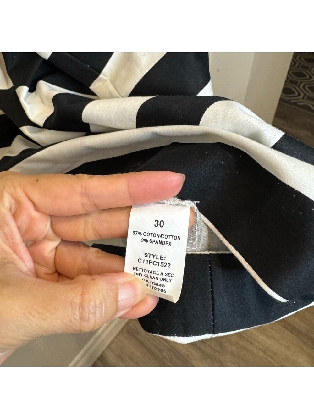 FEMME Black White Striped Midi Skirt XS/S | Old Money Quiet Luxury Parisian Chic - Picture 8 of 8